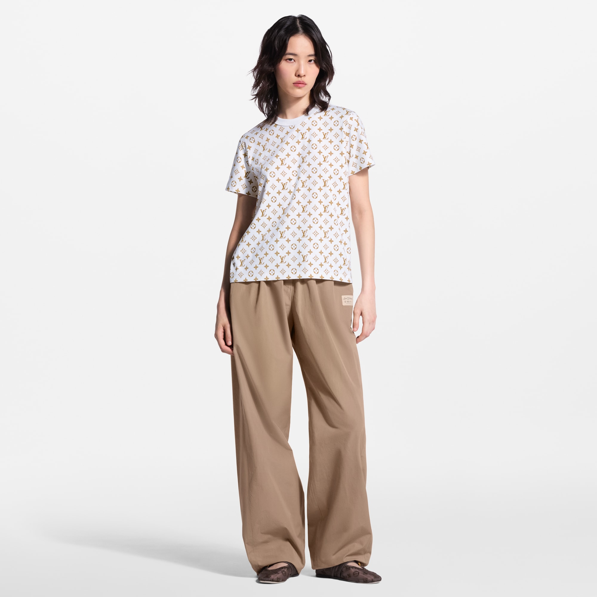 Louis Vuitton チュニック　カットソー　綿100% モノグラム柄 Woven Monogram Print T-Shirt - Women - Ready-to-Wear | LOUIS VUITTON ®